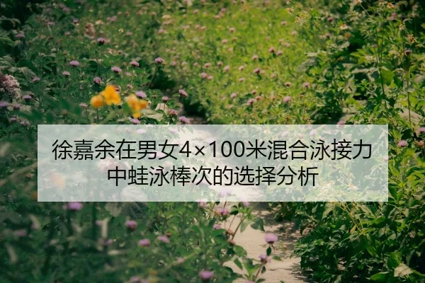 徐嘉余在男女4×100米混合泳接力中蛙泳棒次的选择分析